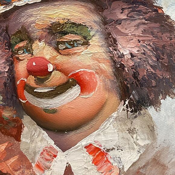 William Moninet a Portrait of Two Clowns Painting - Picture 4 of 7